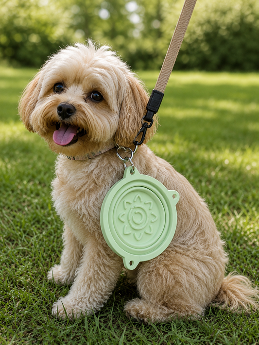3-in-1 Foldable Dog Travel Bowl – Slow Feeder, Portable & Collapsible